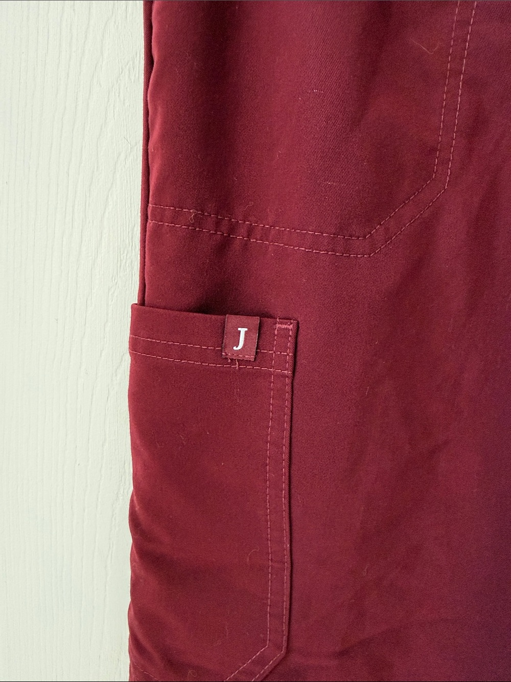 Jaanuu Wine Red Women's Jogger Scrub Pants - Picture 3 of 11